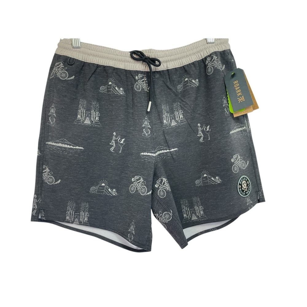 Roark Bike packer  Men's Sz Small 30 X 6 Grey Stretch Board Shorts (R45) NWTs